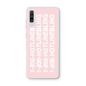 CaseCompany Hotline bling pink: Samsung Galaxy A70 Transparant Hoesje