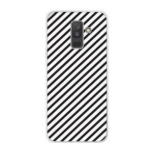 CaseCompany Strepen zwart-wit: Samsung Galaxy A6 Plus (2018) Transparant Hoesje