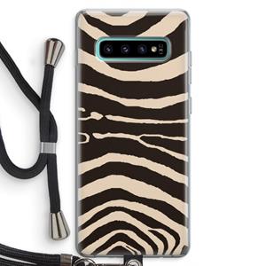 CaseCompany Arizona Zebra: Samsung Galaxy S10 Plus Transparant Hoesje met koord