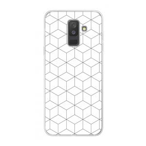 CaseCompany Zwart-witte kubussen: Samsung Galaxy A6 Plus (2018) Transparant Hoesje