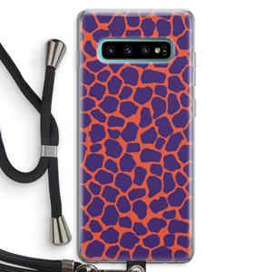CaseCompany Purple Giraffe: Samsung Galaxy S10 Plus Transparant Hoesje met koord