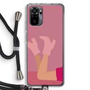 CaseCompany Pink boots: Xiaomi Redmi Note 10 Pro Transparant Hoesje met koord