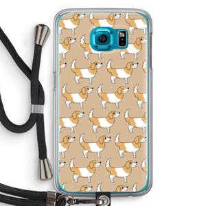 CaseCompany Doggy: Samsung Galaxy S6 Transparant Hoesje met koord
