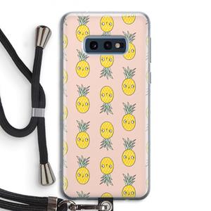 CaseCompany Ananas: Samsung Galaxy S10e Transparant Hoesje met koord