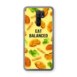 CaseCompany Eat Balanced: Xiaomi Redmi 9 Transparant Hoesje