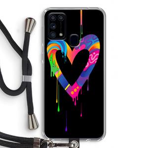 CaseCompany Melts My Heart: Samsung Galaxy M31 Transparant Hoesje met koord