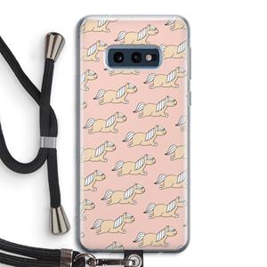 CaseCompany Ponys: Samsung Galaxy S10e Transparant Hoesje met koord