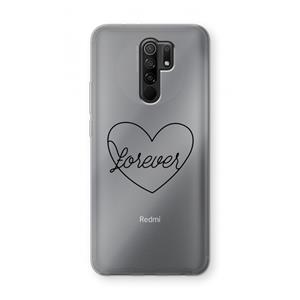 CaseCompany Forever heart black: Xiaomi Redmi 9 Transparant Hoesje