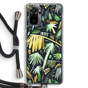CaseCompany Tropical Palms Dark: Xiaomi Redmi Note 10 Pro Transparant Hoesje met koord