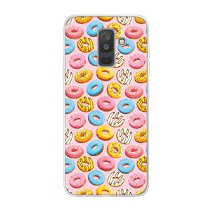 CaseCompany Pink donuts: Samsung Galaxy A6 Plus (2018) Transparant Hoesje