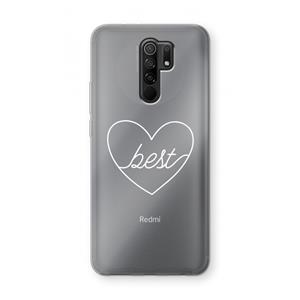 CaseCompany Best heart pastel: Xiaomi Redmi 9 Transparant Hoesje