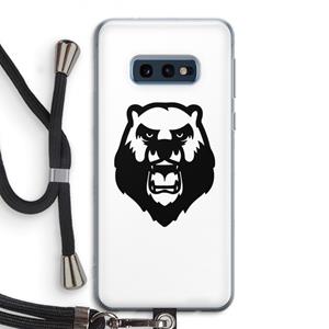 CaseCompany Angry Bear (white): Samsung Galaxy S10e Transparant Hoesje met koord