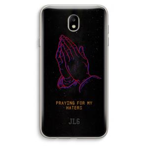 CaseCompany Praying For My Haters: Samsung Galaxy J7 (2017) Transparant Hoesje