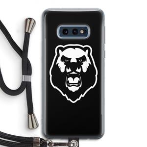 CaseCompany Angry Bear (black): Samsung Galaxy S10e Transparant Hoesje met koord