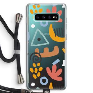 CaseCompany Abstract: Samsung Galaxy S10 Plus Transparant Hoesje met koord