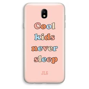 CaseCompany Cool Kids Never Sleep: Samsung Galaxy J7 (2017) Transparant Hoesje