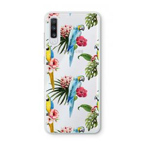 CaseCompany Kleurrijke papegaaien: Samsung Galaxy A70 Transparant Hoesje