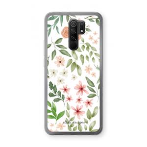 CaseCompany Botanical sweet flower heaven: Xiaomi Redmi 9 Transparant Hoesje
