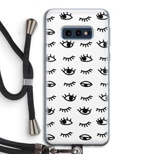 CaseCompany Eye pattern #2: Samsung Galaxy S10e Transparant Hoesje met koord