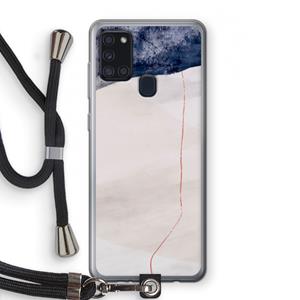 CaseCompany Stone White: Samsung Galaxy A21s Transparant Hoesje met koord