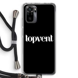 CaseCompany Topvent Zwart: Xiaomi Redmi Note 10 Pro Transparant Hoesje met koord