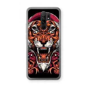 CaseCompany Tiger and Rattlesnakes: Xiaomi Redmi 9 Transparant Hoesje