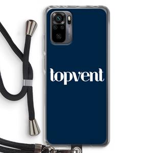 CaseCompany Topvent Navy: Xiaomi Redmi Note 10 Pro Transparant Hoesje met koord