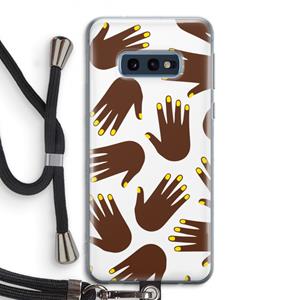CaseCompany Hands dark: Samsung Galaxy S10e Transparant Hoesje met koord