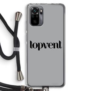 CaseCompany Topvent Grijs Zwart: Xiaomi Redmi Note 10 Pro Transparant Hoesje met koord