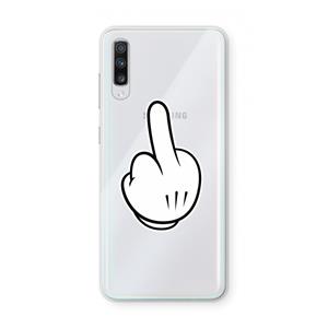 CaseCompany Middle finger white: Samsung Galaxy A70 Transparant Hoesje