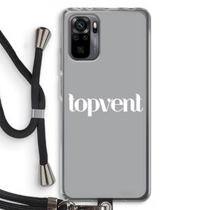 CaseCompany Topvent Grijs Wit: Xiaomi Redmi Note 10 Pro Transparant Hoesje met koord