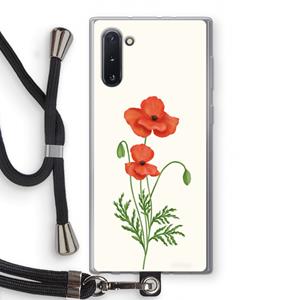 CaseCompany Red poppy: Samsung Galaxy Note 10 Transparant Hoesje met koord