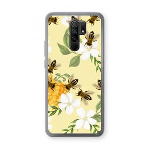 CaseCompany No flowers without bees: Xiaomi Redmi 9 Transparant Hoesje