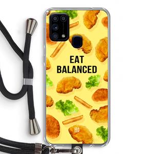 CaseCompany Eat Balanced: Samsung Galaxy M31 Transparant Hoesje met koord