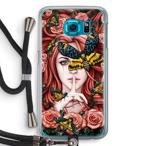 CaseCompany Lady Moth: Samsung Galaxy S6 Transparant Hoesje met koord