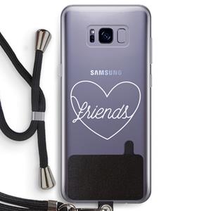 CaseCompany Friends heart pastel: Samsung Galaxy S8 Transparant Hoesje met koord