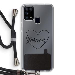 CaseCompany Forever heart black: Samsung Galaxy M31 Transparant Hoesje met koord