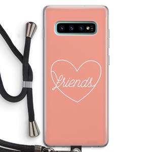 CaseCompany Friends heart: Samsung Galaxy S10 Plus Transparant Hoesje met koord