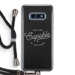 CaseCompany Capable: Samsung Galaxy S10e Transparant Hoesje met koord