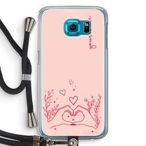 CaseCompany Love is in the air: Samsung Galaxy S6 Transparant Hoesje met koord