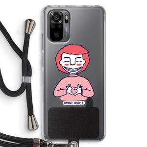 CaseCompany Hartje: Xiaomi Redmi Note 10 Pro Transparant Hoesje met koord