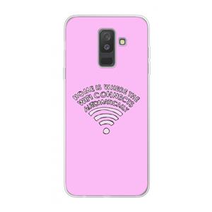 CaseCompany Home Is Where The Wifi Is: Samsung Galaxy A6 Plus (2018) Transparant Hoesje