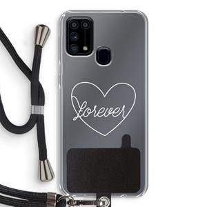 CaseCompany Forever heart pastel: Samsung Galaxy M31 Transparant Hoesje met koord
