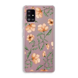 CaseCompany Peachy flowers: Samsung Galaxy A51 5G Transparant Hoesje