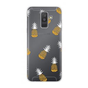 CaseCompany Ananasjes: Samsung Galaxy A6 Plus (2018) Transparant Hoesje