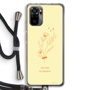 CaseCompany No rain no flowers: Xiaomi Redmi Note 10 Pro Transparant Hoesje met koord