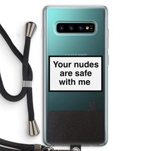 CaseCompany Safe with me: Samsung Galaxy S10 Plus Transparant Hoesje met koord