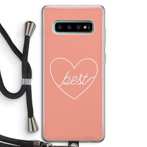 CaseCompany Best heart: Samsung Galaxy S10 Plus Transparant Hoesje met koord