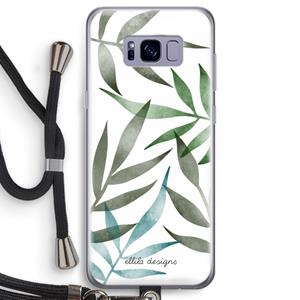 CaseCompany Tropical watercolor leaves: Samsung Galaxy S8 Transparant Hoesje met koord