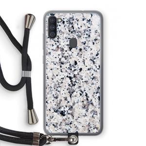 CaseCompany Gespikkelde marmer: Samsung Galaxy A11 Transparant Hoesje met koord